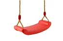 Huśtawka dziecięca na linach – plastikowa - czerwona