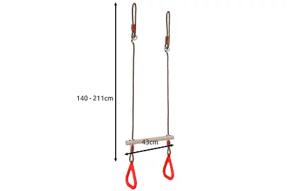 Huśtawka dziecięca z drążkiem na linach – 2w1