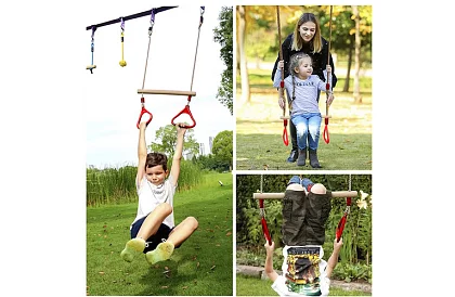 Huśtawka dziecięca z drążkiem na linach – 2w1
