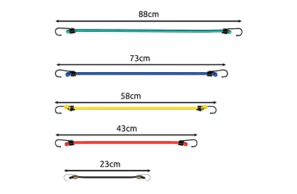 Upinające gumy z hakami – 12 sztuk w zestawie