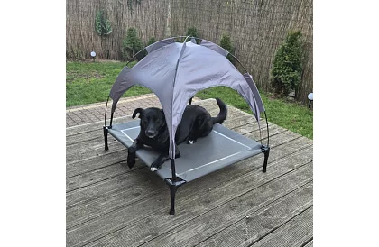 Wzniesiona kryta budka dla psów