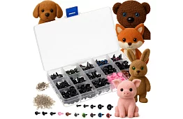 Oczy i nosy dla pluszaków – zestaw 560 sztuk + etui