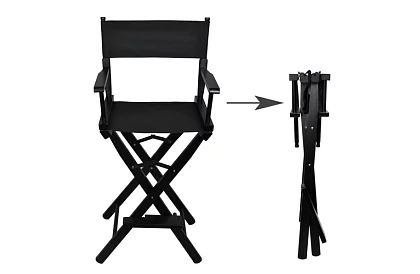 Profesjonalne drewniane krzesło kosmetyczne - czarne