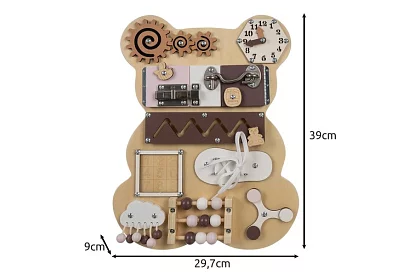 Tablica sensoryczna 10 w 1 – Miś