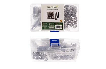 Zestaw 100 sztuk oczek do plandek z nitownicą i dziurkaczem