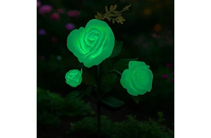 Lampka LED ogrodowa solarna – róża