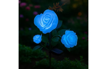 Lampka LED ogrodowa solarna – róża