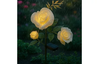 Lampka LED ogrodowa solarna – róża