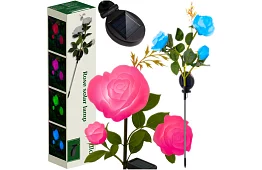 Lampka LED ogrodowa solarna – róża