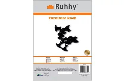 Uchwyty meblowe – czarne gałki - 10 sztuk