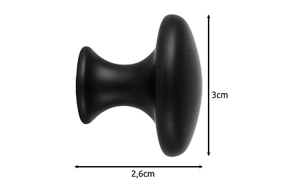 Uchwyty meblowe – czarne gałki - 10 sztuk