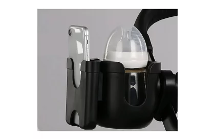 Uchwyt na napoje i telefon do rączki wózka