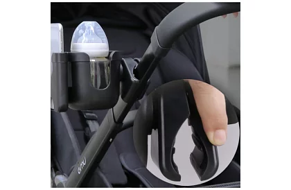 Uchwyt na napoje i telefon do rączki wózka