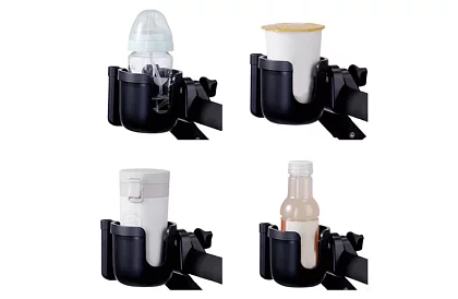 Uchwyt na napoje i telefon do rączki wózka