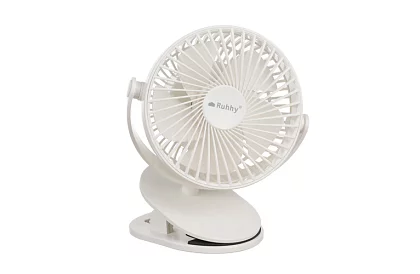 Wentylator bezprzewodowy z klipsem - biały - ładowany przez USB-C 1200 mAh