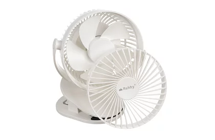 Wentylator bezprzewodowy z klipsem - biały - ładowany przez USB-C 1200 mAh