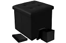 Skrzynka składana z miejscem do przechowywania – puf czarny