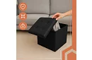 Skrzynka składana z miejscem do przechowywania – puf czarny