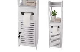 Szafka łazienkowa z uchwytem na papier toaletowy – biała