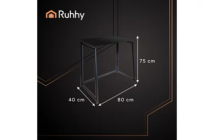 Składany czarny stół – 80 x 75 x 40 cm