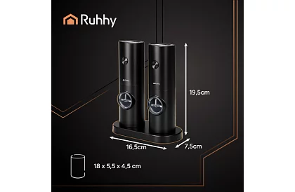 Zestaw elektrycznych młynków z podstawą – 2 sztuki