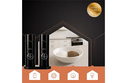 Zestaw elektrycznych młynków z podstawą – 2 sztuki