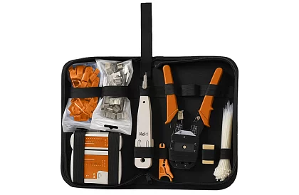 Tester kabli RJ45/RJ11 + narzędzia do zaciskania - wszystko do instalacji sieci ethernetowej