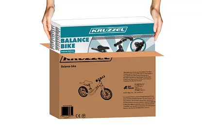 Dziecięcy lekki rowerek biegowy czarny – 12" koła + pasek na ramię