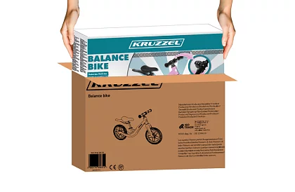 Dziecięcy lekki jeździk różowy – 12 kół + pasek na ramię