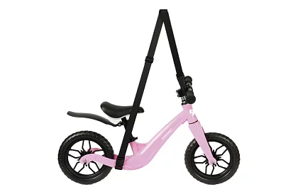 Dziecięcy lekki jeździk różowy – 12 kół + pasek na ramię