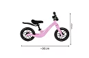 Dziecięcy lekki jeździk różowy – 12 kół + pasek na ramię
