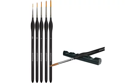 Pędzle artystyczne do malowania – 5 sztuk + stojak