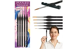 Pędzle artystyczne do malowania – 5 sztuk + stojak