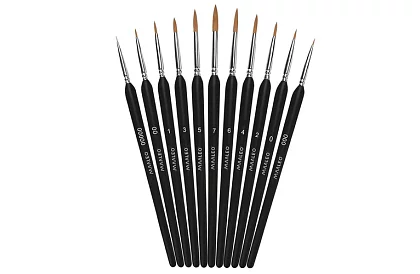 Pędzle artystyczne do malowania – 11 sztuk + stojak