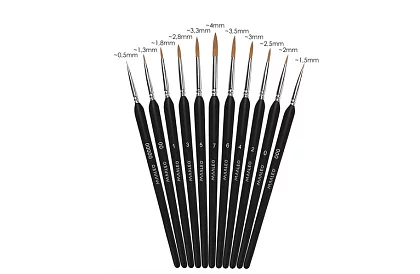 Pędzle artystyczne do malowania – 11 sztuk + stojak