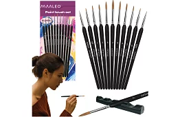 Pędzle artystyczne do malowania – 11 sztuk + stojak