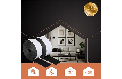 Samoprzylepny rzep 2,5 x 500 cm – czarny