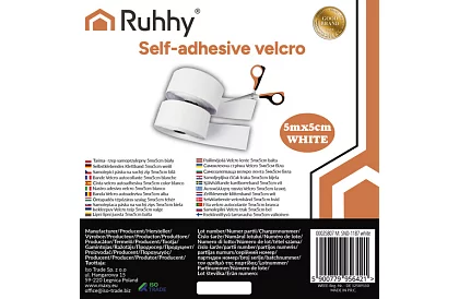 Samoprzylepny rzep 5 x 500 cm – biały