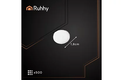 Samoprzylepny rzep – kółka 18 mm, 500 sztuk, biały