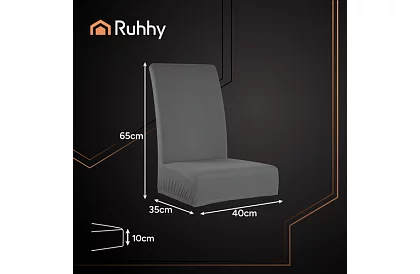 Uniwersalne pokrowce na krzesła – 6 sztuk – Ciemnoszary