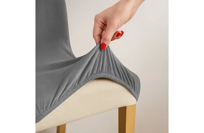 Uniwersalne pokrowce na krzesła – 6 sztuk – Ciemnoszary