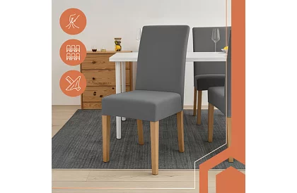 Uniwersalne pokrowce na krzesła – 6 sztuk – Ciemnoszary