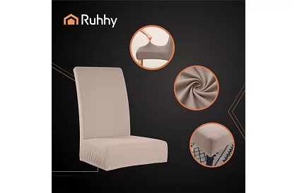 Uniwersalne pokrowce na krzesła – 6 sztuk – Beżowy