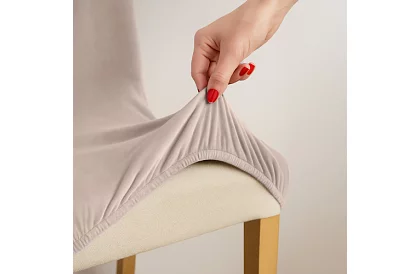 Uniwersalne pokrowce na krzesła – 6 sztuk – Beżowy