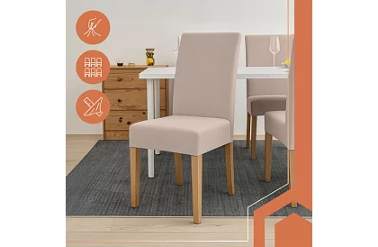 Uniwersalne pokrowce na krzesła – 6 sztuk – Beżowy