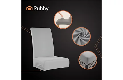 Uniwersalne pokrowce na krzesła – 6 sztuk – Szary