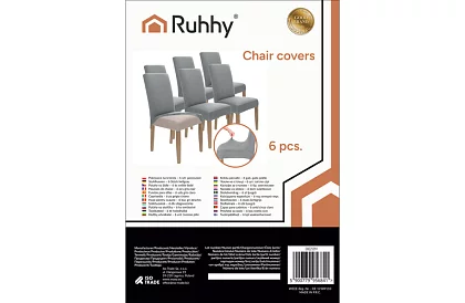 Uniwersalne pokrowce na krzesła – 6 sztuk – Szary