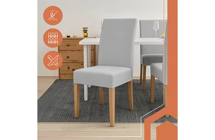 Uniwersalne pokrowce na krzesła – 6 sztuk – Szary