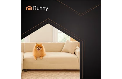 Pokrowiec na sofę 145–185 cm – Beżowy aksamit