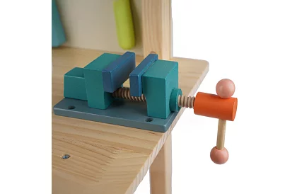 Dziecięcy warsztat – stół z drewnianymi narzędziami 3 w 1